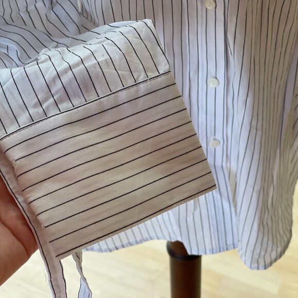 MAX Studio Striped Button Up Blouse - Picture 5 of 8